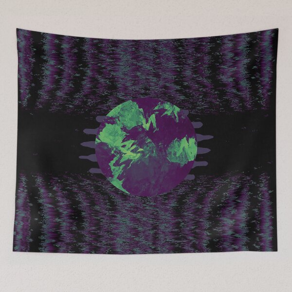Item preview, Abstract Graphic Circle Purple Rift in Space and Time Wallpaper designed and sold by SusurrationStud.