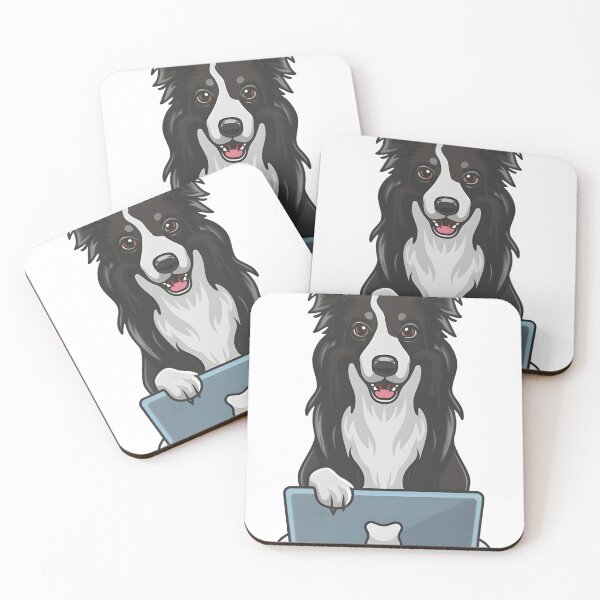 Item preview, Border Collie with laptop designed and sold by Blemenowo.
