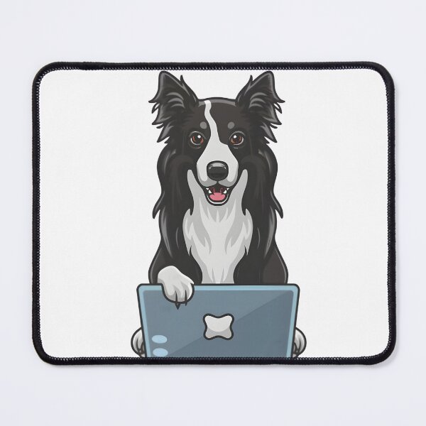 Item preview, Border Collie with laptop designed and sold by Blemenowo.
