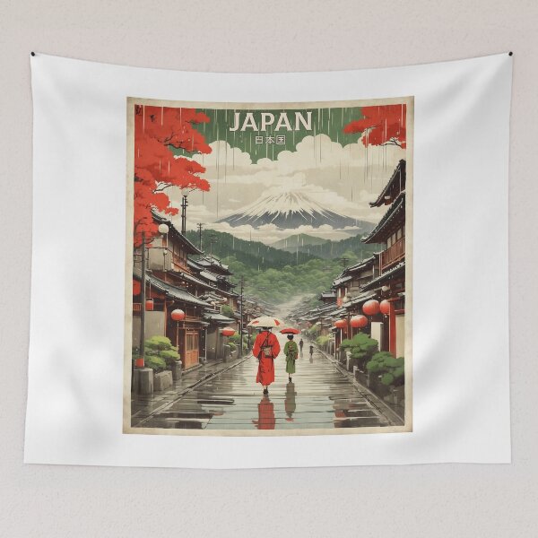 Item preview, Japan Rainy Day Mount Fuji Vintage Poster Tourism designed and sold by TravelersGems.