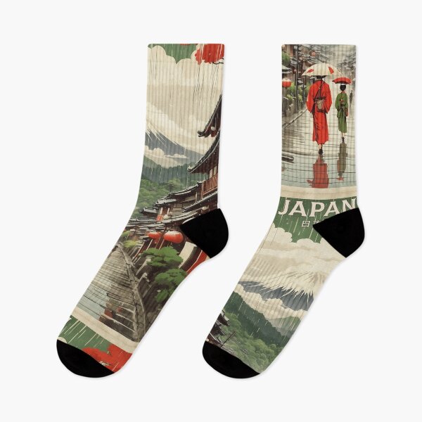 Item preview, Japan Rainy Day Mount Fuji Vintage Poster Tourism designed and sold by TravelersGems.