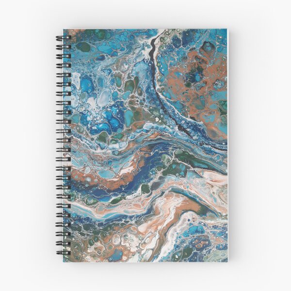 Artikelvorschau, Fluid art spiral notebook entworfen und verkauft von ColorWaveShop.