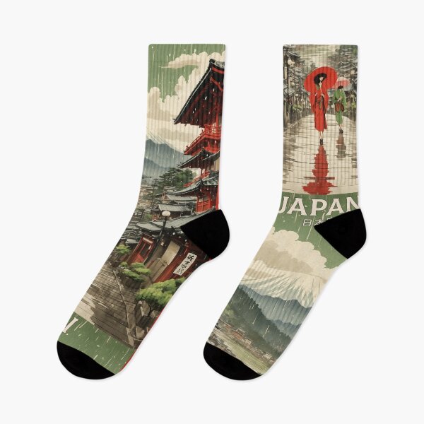 Item preview, Japan Rainy Day Mount Fuji Vintage Poster Tourism 2 designed and sold by TravelersGems.