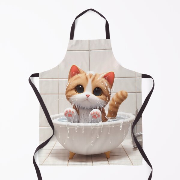 Item preview, Cute cat bathing , bathroom wall art designed and sold by UnitedArtForge.