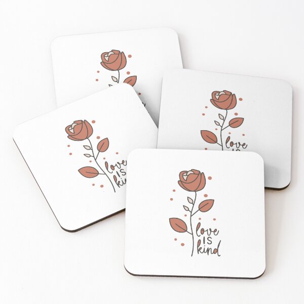 Item preview, Love is Kind Rose Illustration - Christian Floral Typography Art designed and sold by HahaHandlesHub.