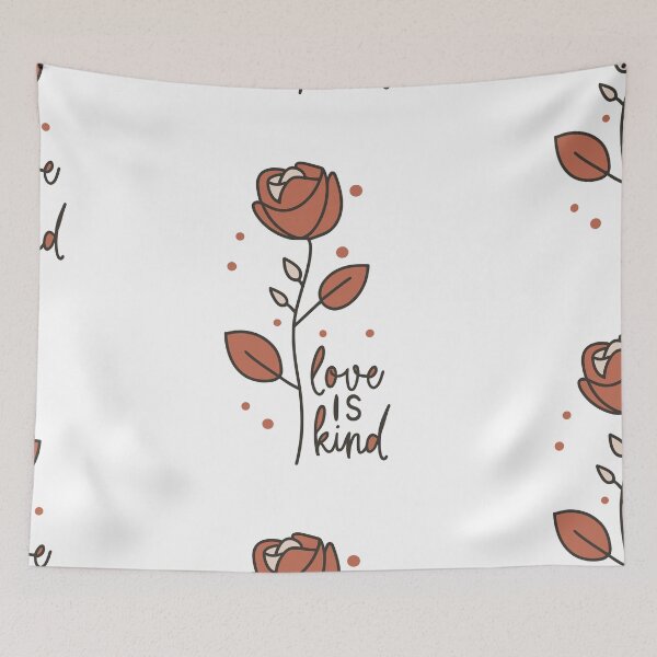 Item preview, Love is Kind Rose Illustration - Christian Floral Typography Art designed and sold by HahaHandlesHub.