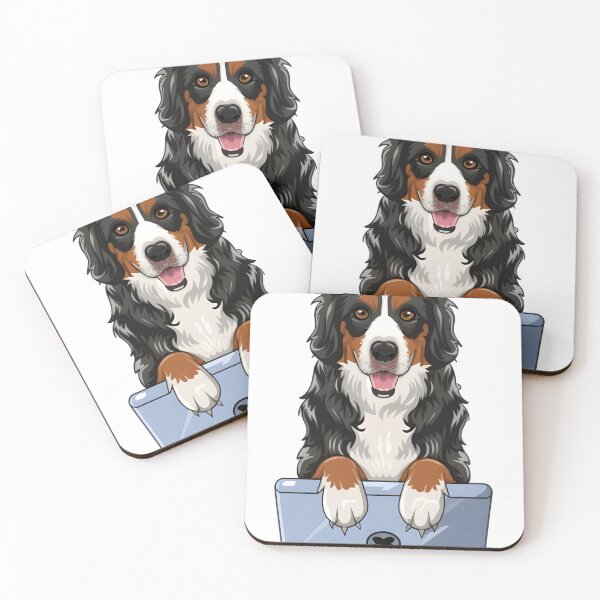 Item preview, Bernese Mountain Dog with laptop designed and sold by Blemenowo.