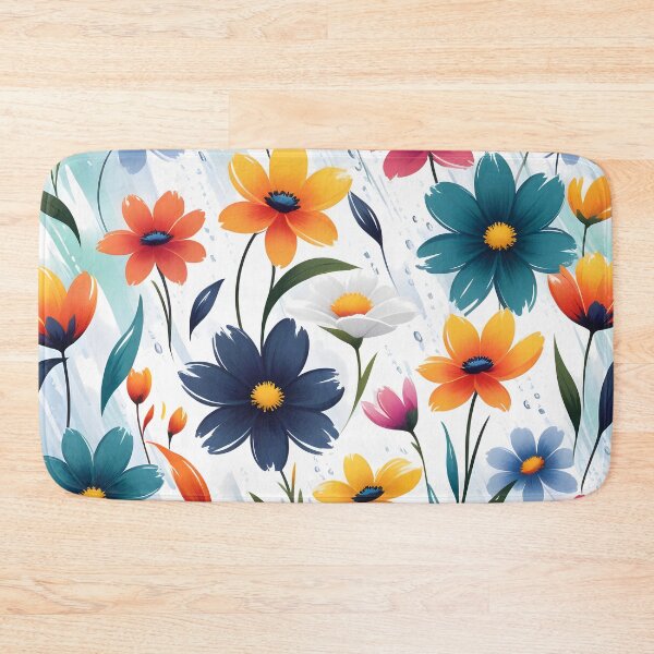 Item preview, Colorful flowers and rain pattern designed and sold by Pixevol.