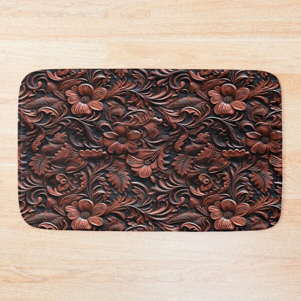Item preview, Floral Tooled Leather Design designed and sold by ArtsyWishy.