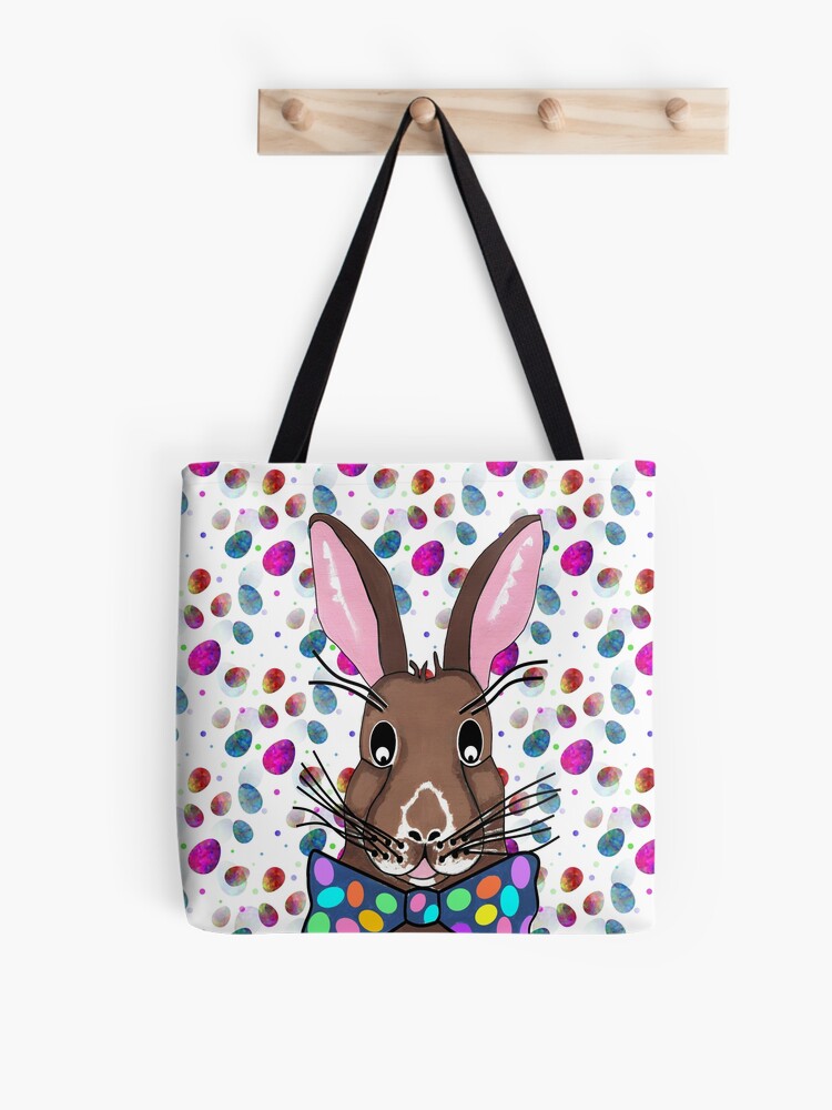 Tote Bag,  Easter Eggs And Easter Bunny - Funny Easter Art designed and sold by Sartoris ART