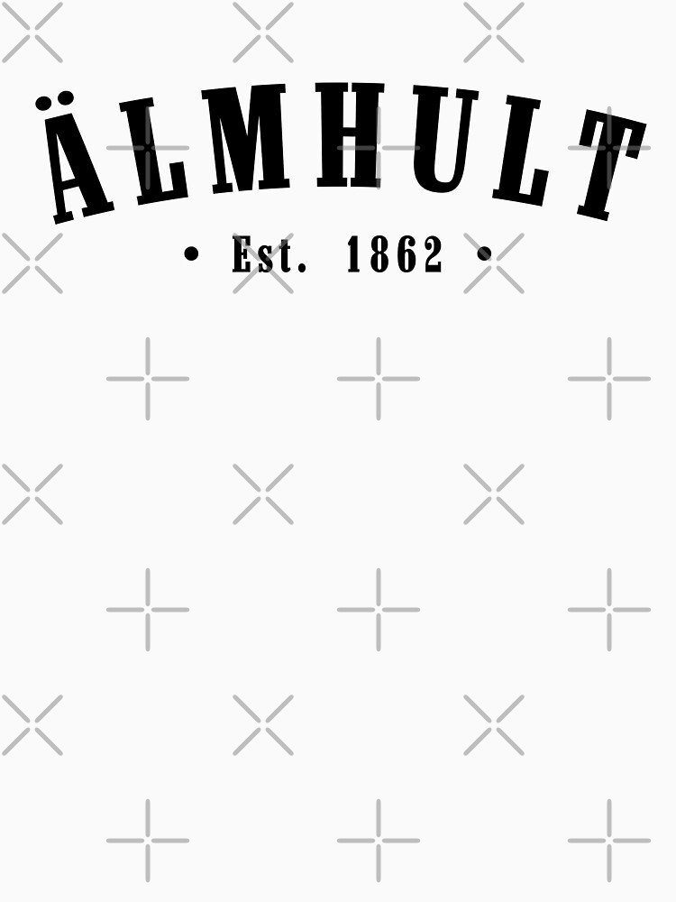 Thumbnail 7 of 7, Classic T-Shirt, Älmhult Skåne County Sweden Est. 1862 Black Letter Sverige designed and sold by establishedwear.