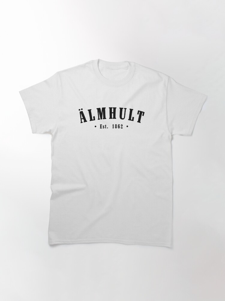 Thumbnail 3 of 7, Classic T-Shirt, Älmhult Skåne County Sweden Est. 1862 Black Letter Sverige designed and sold by establishedwear.