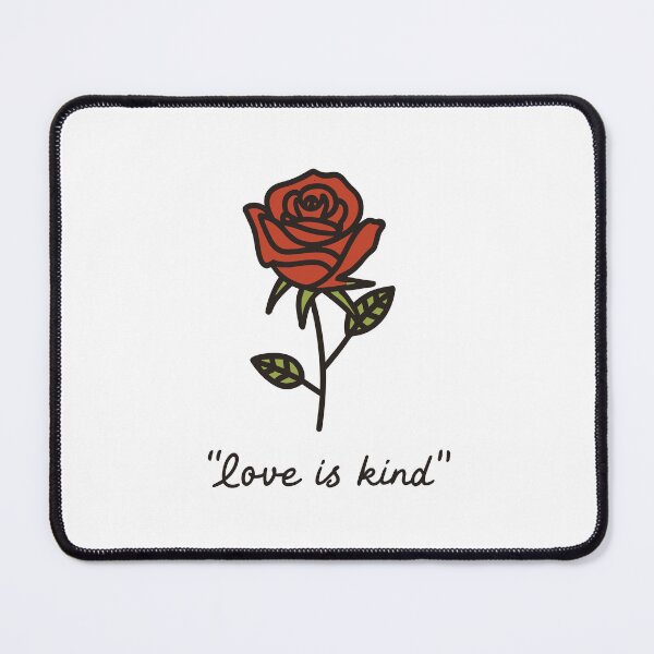 Item preview, Romantic Love is Kind Rose Artwork - Minimalist Floral Typography designed and sold by HahaHandlesHub.