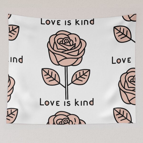 Item preview, Engraved Love is Kind Rose Design - Timeless Christian Floral Illustration designed and sold by HahaHandlesHub.