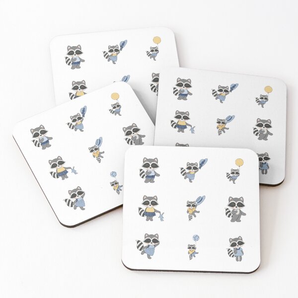 Item preview, Raccoon playing happily and posing for the camera designed and sold by huape.