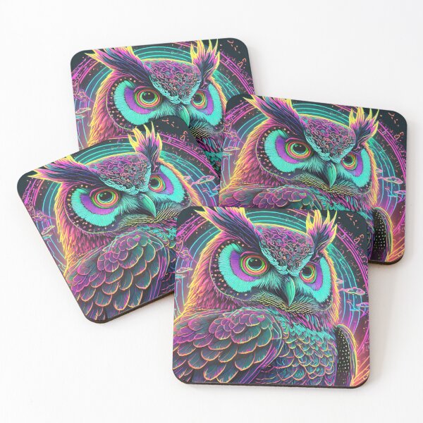 Item preview, 80s Style Neon Owl Profile View designed and sold by NinjaRat.