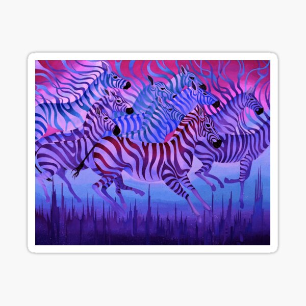 "Flying over the city" Sticker