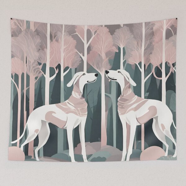 Item preview, Dogs in forest wall art designed and sold by VickyJo111.