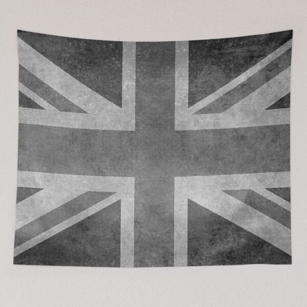 Item preview, Union Jack Flag of UK in BW Grungy designed and sold by FlagsandSymbols.