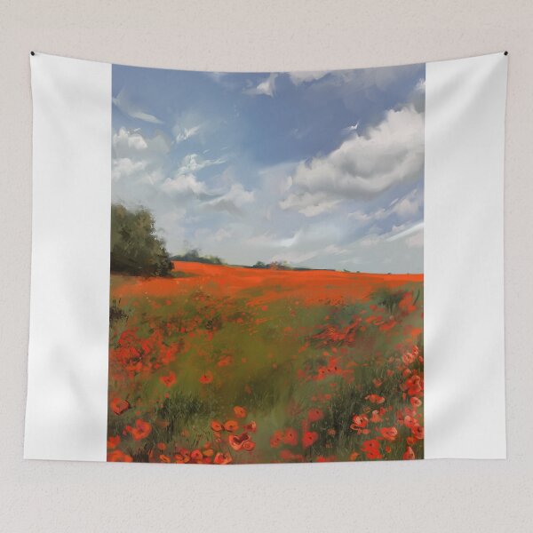 Item preview, Red bright poppies field  designed and sold by Aestetska.