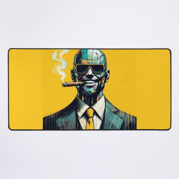 Item preview, Cyberpunk Man with Cigar Neo Noir designed and sold by RESToRAPTOR.