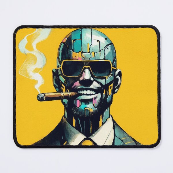 Item preview, Cyberpunk Man with Cigar Neo Noir designed and sold by RESToRAPTOR.