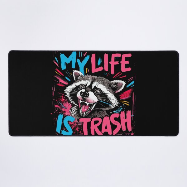 Item preview, Urban Raccoon Graffiti Art - 'My Life is Trash' Pink & Blue Design designed and sold by Shirtlify.