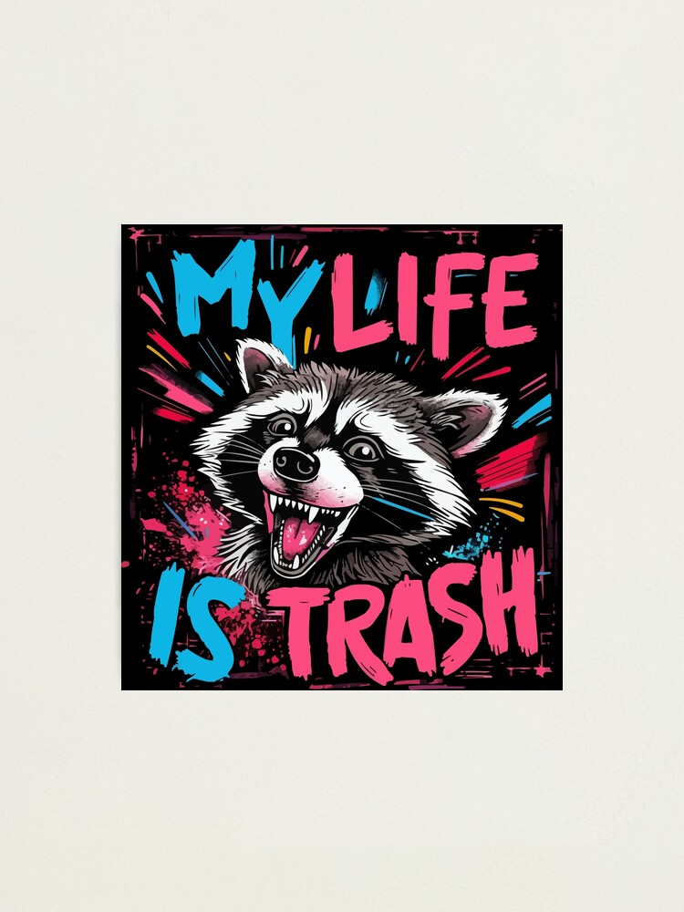 Psychedelic Raccoon Graffiti Tote Bag - Colorful Surreal Art Animal Print Shoulder Bag