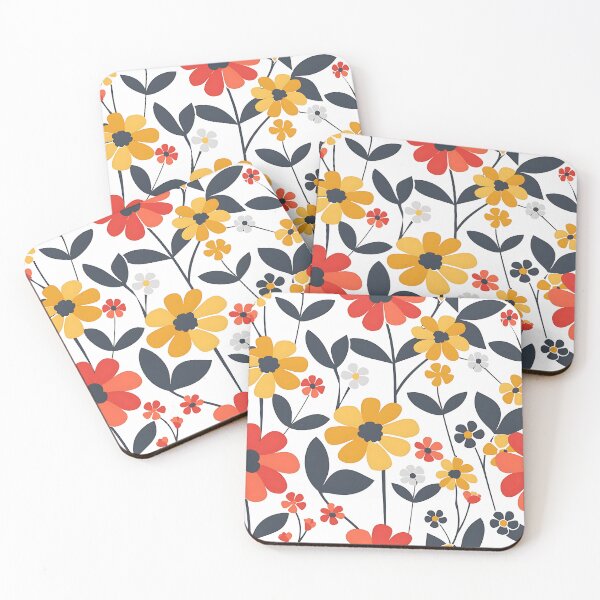 Item preview, Simple flat mid century modern flower design designed and sold by UmagineArts.