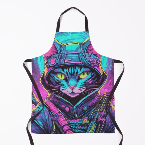 Item preview, 80s Style Neon Tactical Cat designed and sold by NinjaRat.