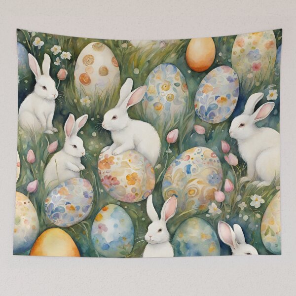 Item preview, Easter bunnies pattern design designed and sold by VickyJo111.