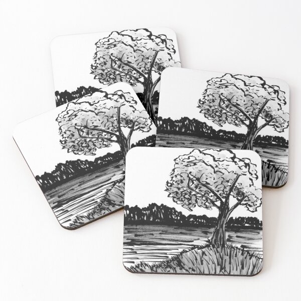 Item preview, Lakeside Tree in Pen and Ink designed and sold by paleheather.