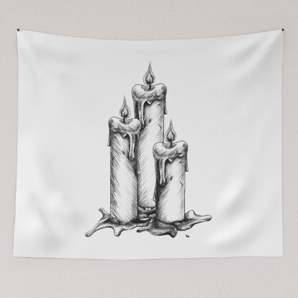 Item preview, Sketch of three burning candles designed and sold by Szkicerka.