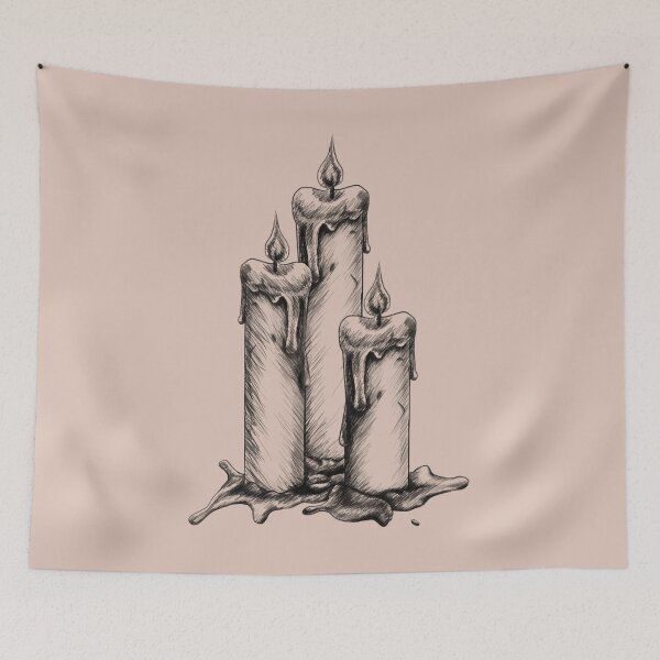 Item preview, Sketch of three burning candles designed and sold by Szkicerka.