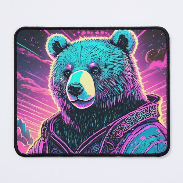 Item preview, 80s Style Neon Bear Profile designed and sold by NinjaRat.