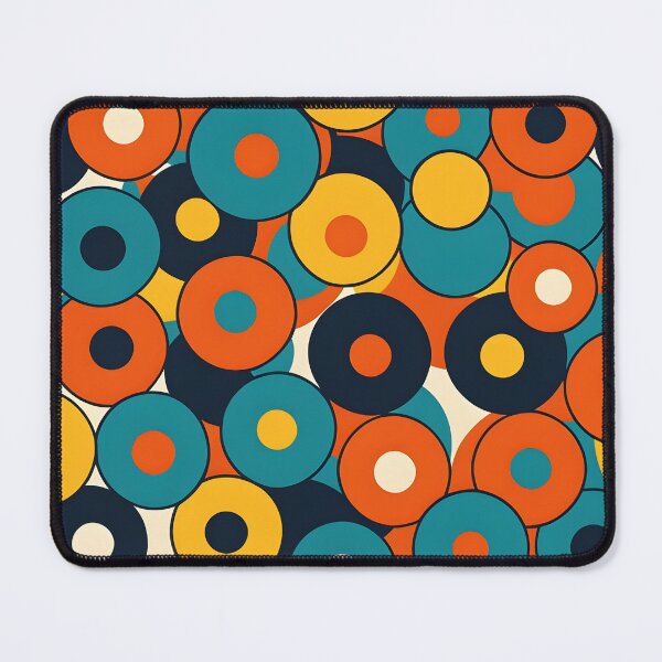 Item preview, Retro 70s, Concentric Circles, Orange, Teal #2 designed and sold by Prints and Lifestyle.