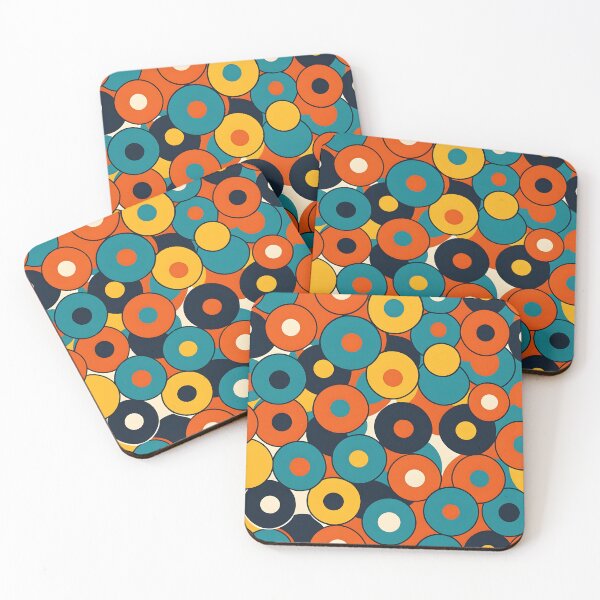 Item preview, Retro 70s,  Concentric Circles,  Orange, Teal #2 designed and sold by Prints and Lifestyle.