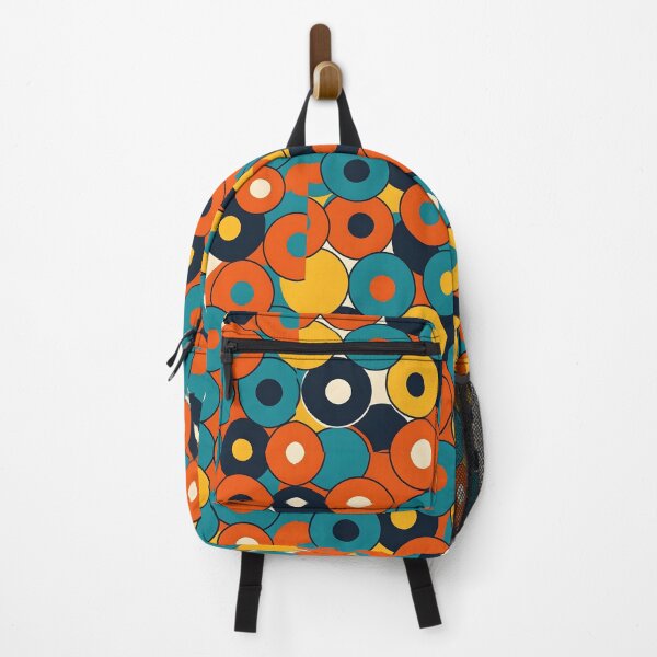 Item preview, Retro 70s,  Concentric Circles,  Orange, Teal #2 designed and sold by Prints and Lifestyle.