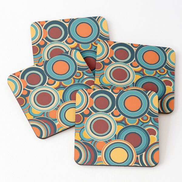 Item preview, Retro 70s,  Concentric Circles,  Orange, Teal #3 designed and sold by Prints and Lifestyle.