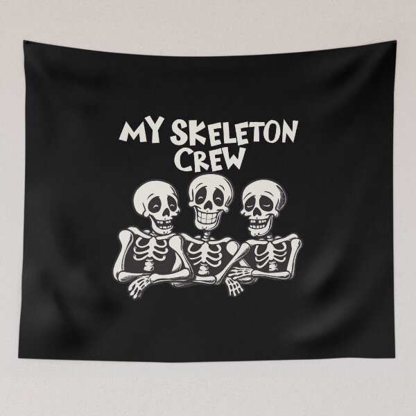 Item preview, Happy Skeleton Trio Design - 'My Skeleton Crew' Cartoon Graphic designed and sold by Shirtlify.