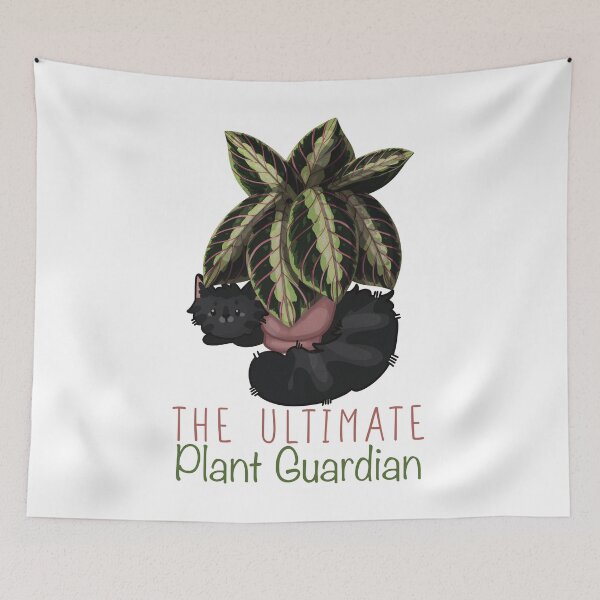 Item preview, The Ultimate Plant Guardian - Black Cat and Maranta designed and sold by FelineEmporium.