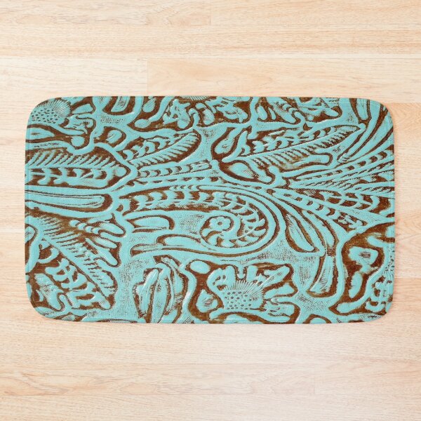 Item preview, Turquoise Tooled Leather Design designed and sold by ArtsyWishy.