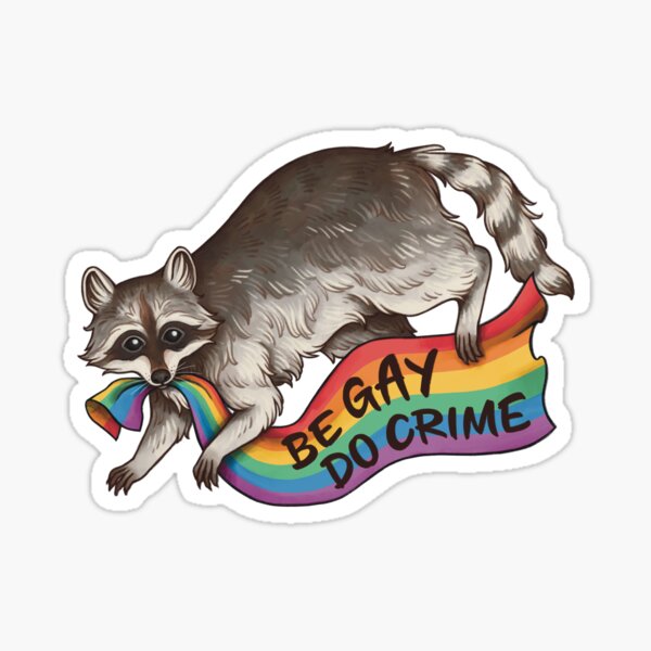 BE GAY DO CRIME - Pride Flagge stehlen Waschbär Müll Panda LGBTQIA QUEER TRANS Alphabet Mafia Lustiges Pride Shirt CSD Pride Month Sticker