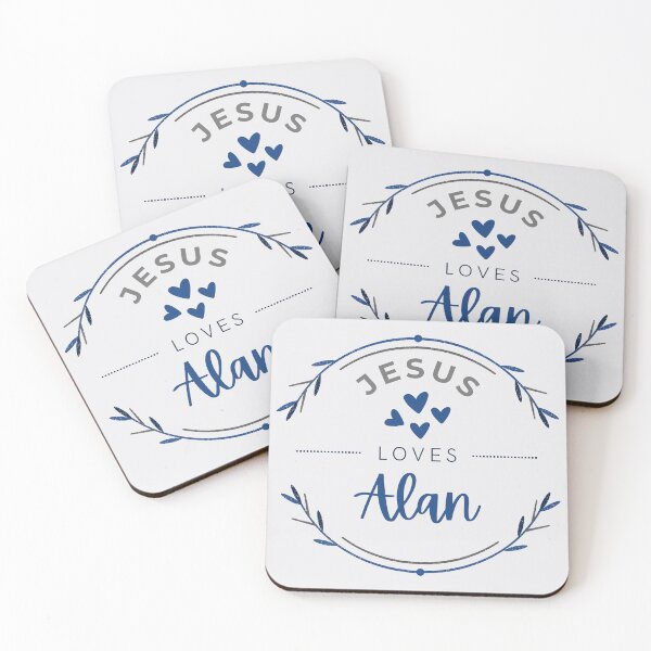 Artikelvorschau, Alan - Jesus liebt Alan / personalisierter Name entworfen und verkauft von Share-Blessings.