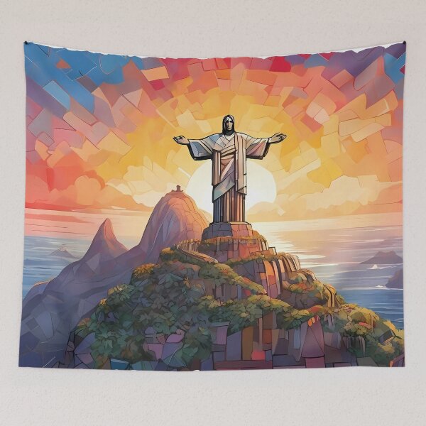 Item preview, Christ Mosaic Faith & Sunrise Art Delight designed and sold by purrfect pattern.