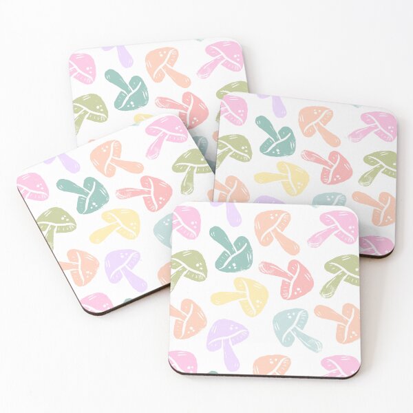 Item preview, Linocut Mushrooms Pastel designed and sold by papierquarell.