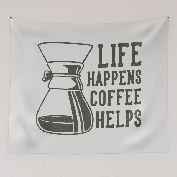 Item preview, Life Happens, Coffee Helps - Daily Brew Inspiration designed and sold by RuyaFab.