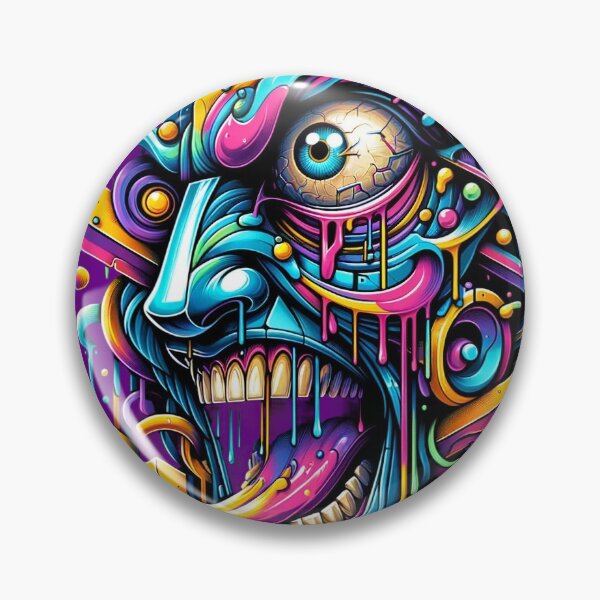 Item preview, Psychedelic Graffiti Vision Abstract Urban Face Art designed and sold by WickedAI.