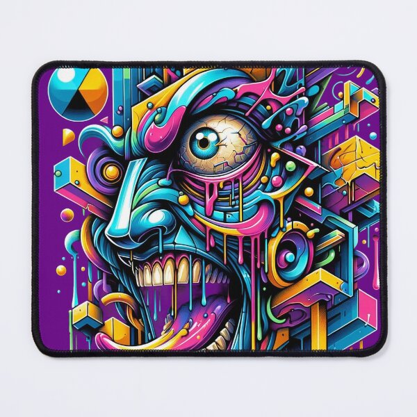 Item preview, Psychedelic Graffiti Vision Abstract Urban Face Art designed and sold by WickedAI.
