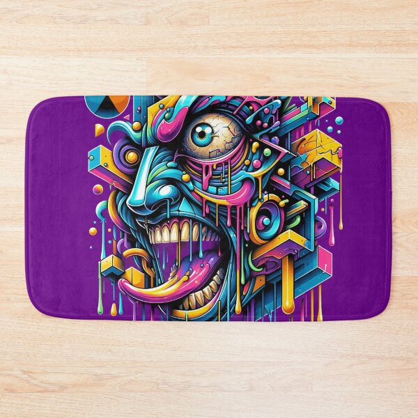 Item preview, Psychedelic Graffiti Vision Abstract Urban Face Art designed and sold by WickedAI.